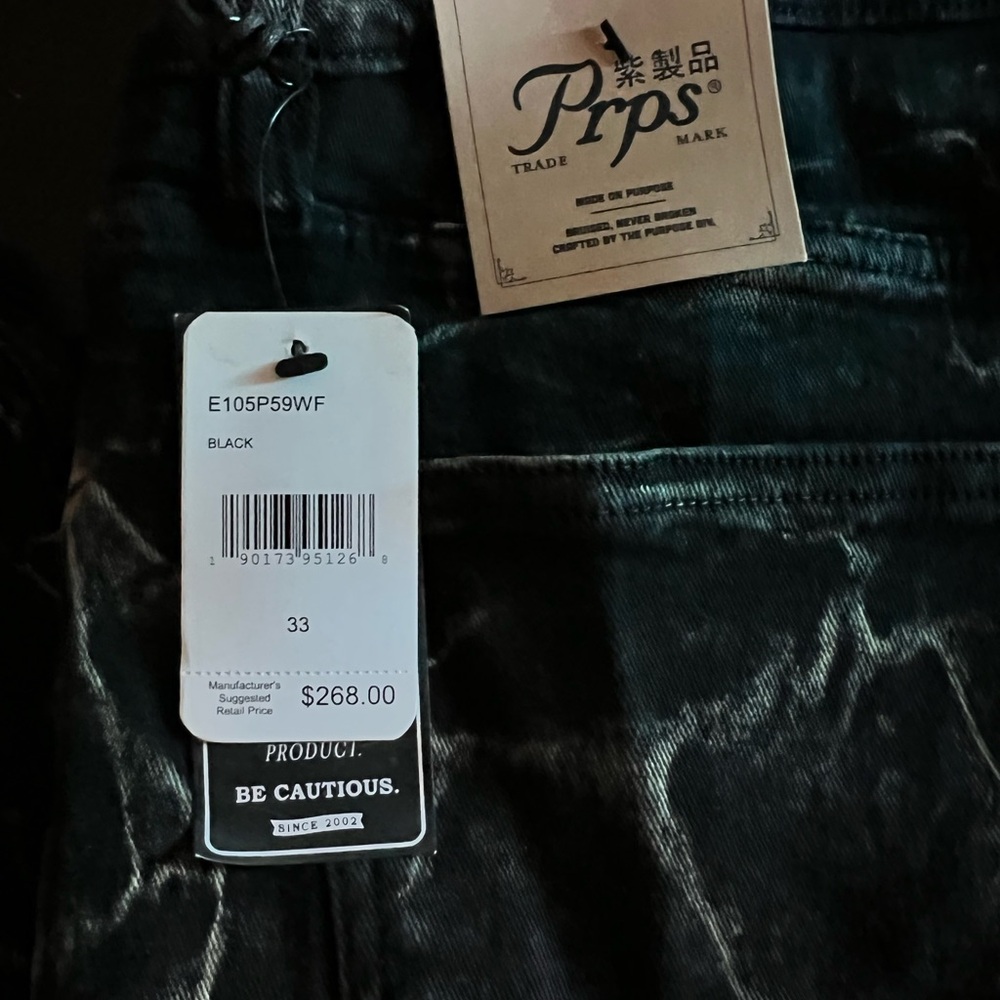 PRPS Black Washed Denim Jeans with Tag
